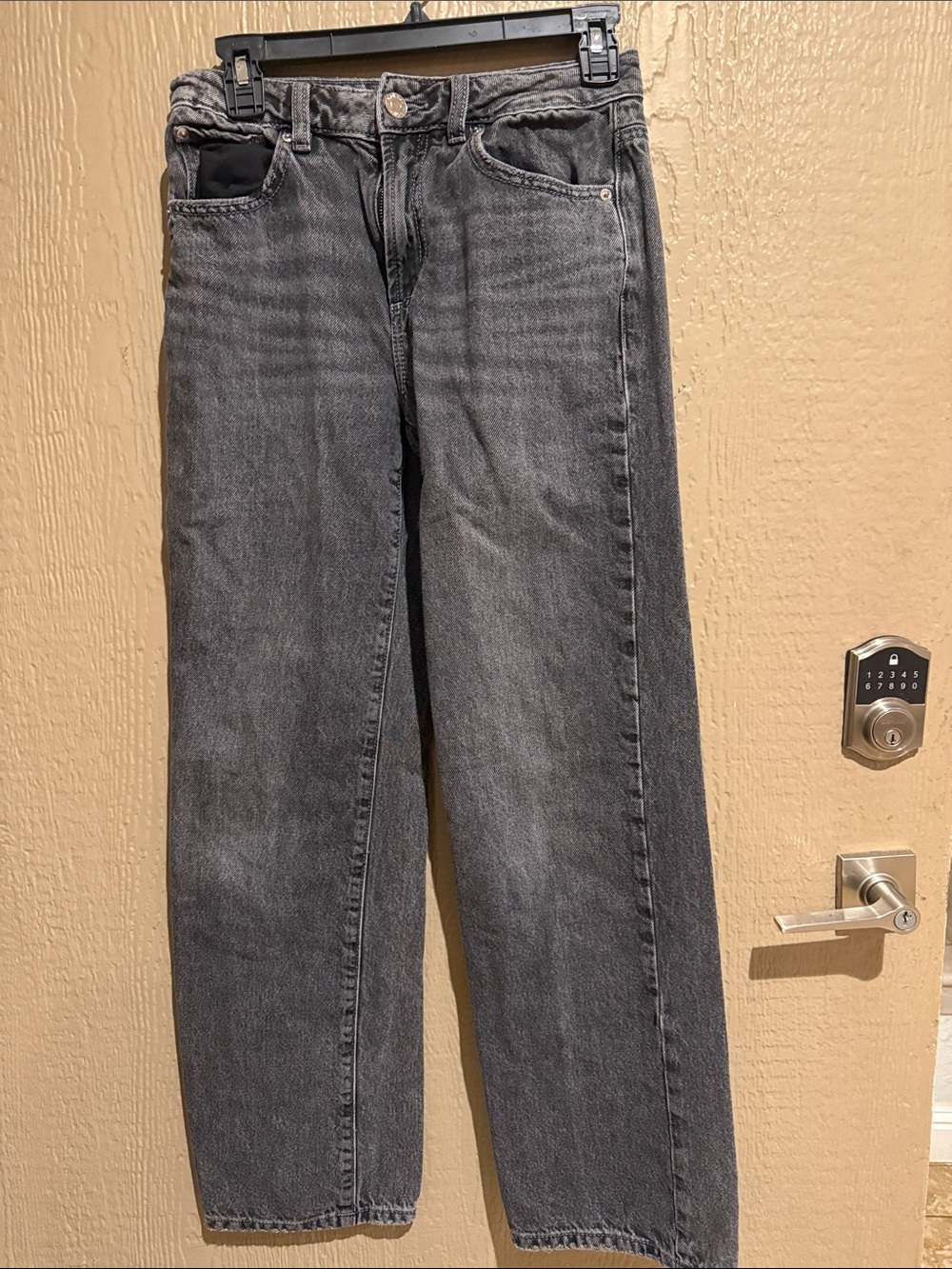 Garage Women's Straight Jeans in Washed Black - Picture 3 of 7